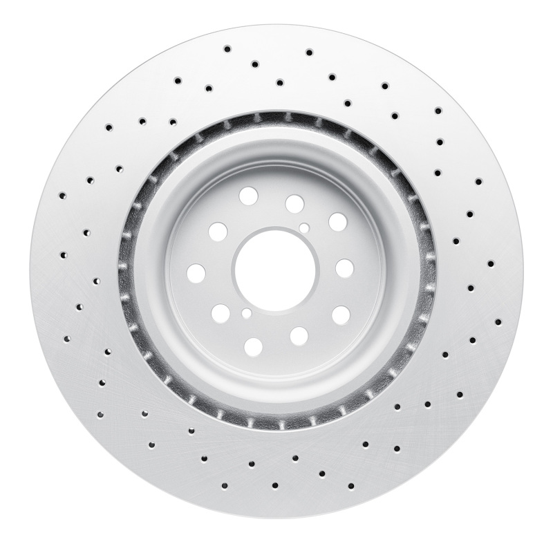 Subaru WRX STI Brake Rotor (1) - Front - R1 Concepts - Hi-Carbon Alloy GeoMET Rotor - Drilled - `18-`25